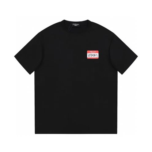 ヴェトモン tシャツ メンズコピー 純綿 トップス Balenciaga&adidas&Vetements三つコラボ 半袖 ブラック
