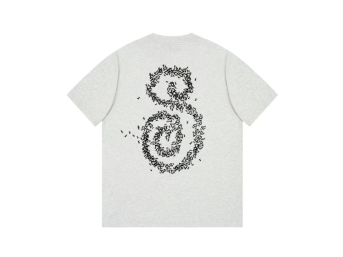 お勧め品 ステューシー黒tシャツ偽物 触り心地が良い 純綿 トップス プリント 人気販売 グレイ