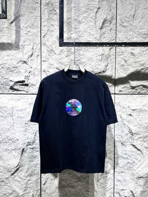バレンシアガ tシャツ オーバーサイズＮ級品 CDプリント トップス 短袖 夏服 カップル 純綿 男女兼用 ブラック