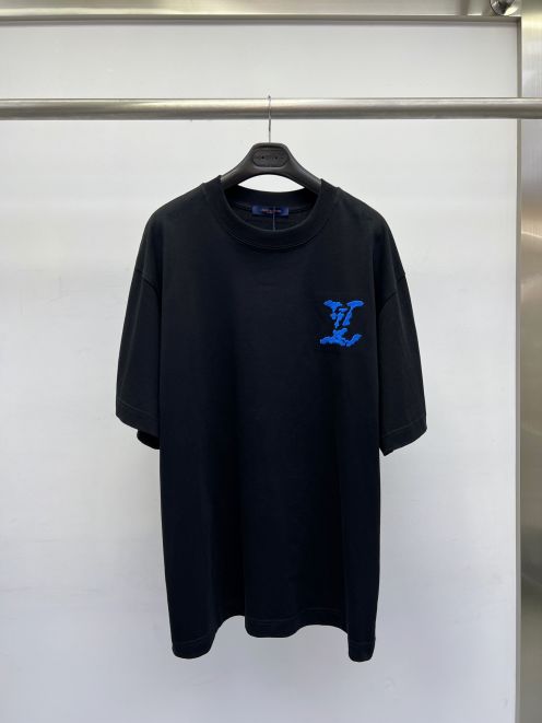 レディース ルイヴィトンtシャツ偽物 新着アイテムが入荷しました！半袖 夏服 トップス 純綿 刺繍 ブラック