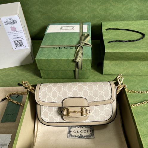 gucci ショルダー バッグ激安通販 Horsebit 1955シリーズ 斜め掛けバッグ 持ちバッグ 型番735178 レザー 花柄 レディース グレイ