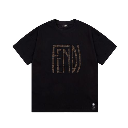 一番安い fendi t シャツ クマコピー トップス 綿100% 短袖 柔らかい 文字プリント 大人気 ブラック