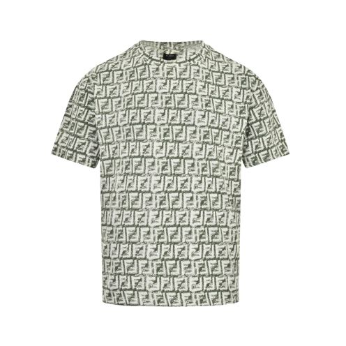 オンライン限定 fendi メンズ t シャツ偽物 トップス 純綿 プリント 花柄 柔らかい 半袖 シンプル 夏服 グリーン