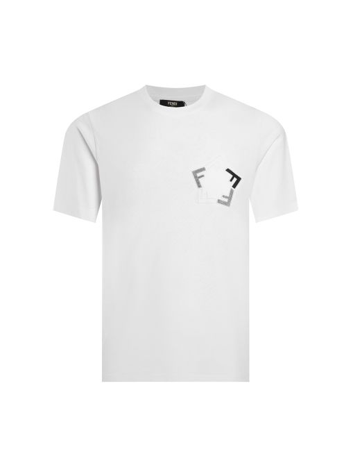 fendi fila t シャツ偽物 トップス 綿100% 短袖 Tシャツ 男女兼用 シンプル ファッション ホワイト