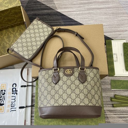 一番安い gucci バックコピー ハンドバッグ 本革 レザー 811716 花柄 上質 ブラウン