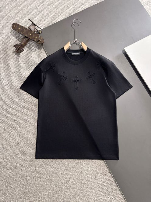期間限定品 クロムハーツ tシャツ マルチカラーコピー シンプル 短袖 トップス 純綿 ブラック