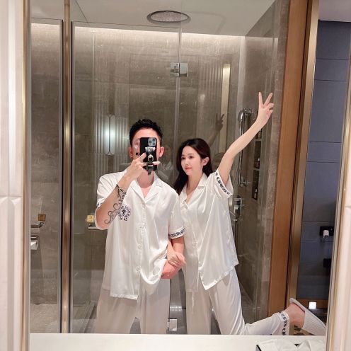 クロムハーツ ロング服コピー ゆったり 短袖 プリント トップス ルームウェアセット シルク 男女兼用 ホワイト