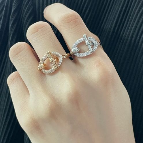 エルメス指輪 サイズコピー 人気定番 ファッション感 リング 輝く ダイヤ飾 多色可選