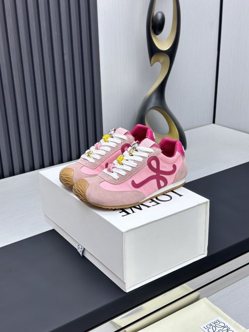 loewe スニーカー レディーススーパーコピー ゴム底 カジュアルシューズ 男女兼用 カップル 運動 ピンク