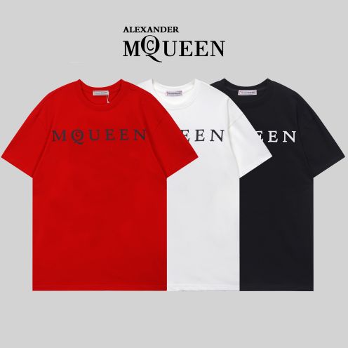 アレキサンダー マックイーンtシャツコピー 純綿 トップス 短袖 プリント コットン 多色可選
