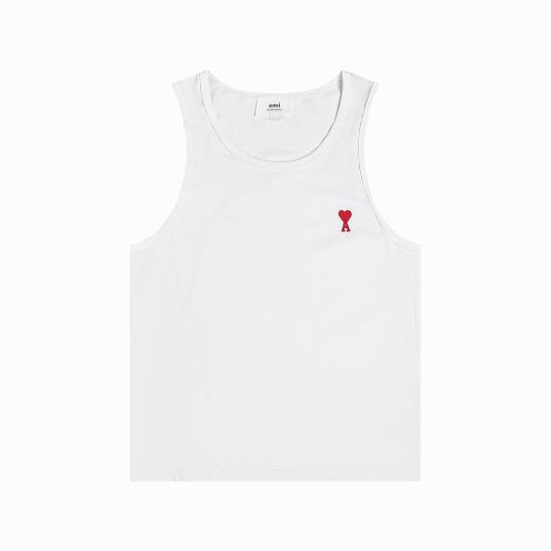 一番安い ami tシャツ 白コピー トップス 純綿 無袖 アレクサンドルマテュッシ ホワイト