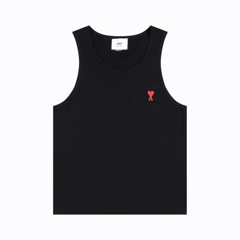 期間限定品 ami 黒tシャツ激安通販 トップス 純綿 無袖 アレクサンドルマテュッシ ブラック