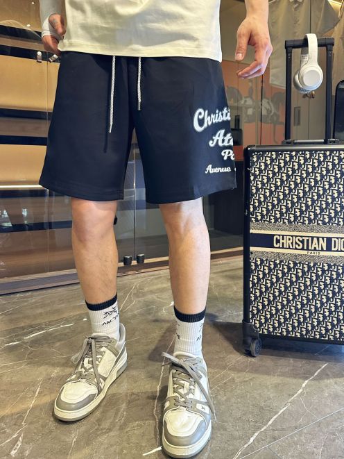 dior 半ズボン偽物 ショットパンツ 夏服 ゆったり 五分パンツ カジュアル プリント ブルー