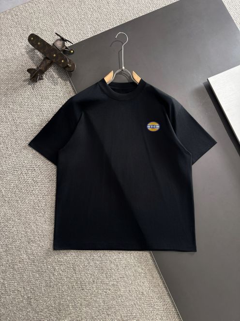 gucci t シャツ オレンジ偽物 通気性いい トップス 純綿 プリント ゆったり 半袖 ブラック