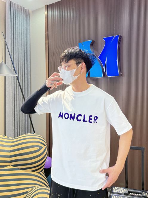 お得品‼tシャツ モンクレールＮ級品 通気性いい トップス 純綿 プリント 半袖 ホワイト