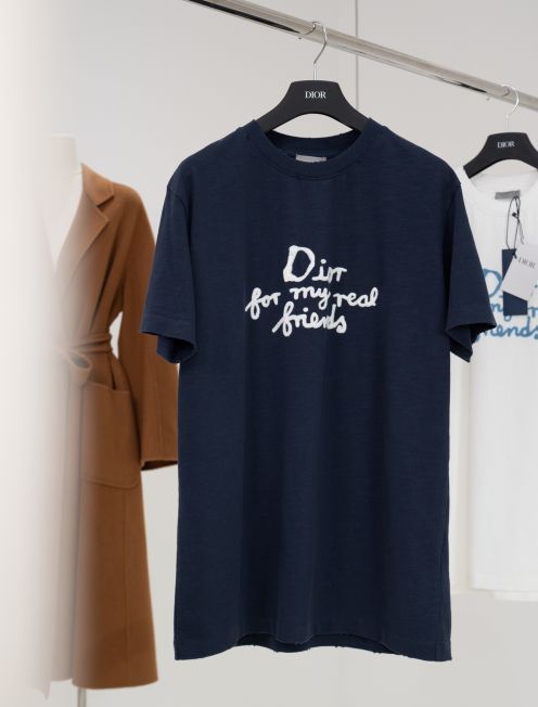 レディース ディオールtシャツスーパーコピー プリント 純綿 トップス 半袖 シンプル ブラック