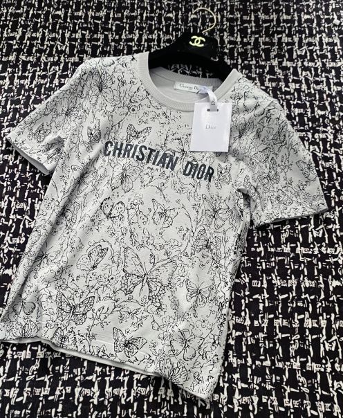tシャツ ディオールスーパーコピー ゆったり 純綿 トップス 短袖 柔らかい プリント グレー