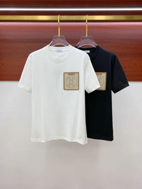 最新販売 ロエベtシャツ メンズコピー 純綿 トップス 半袖 ロゴプリント シンプル ホワイト