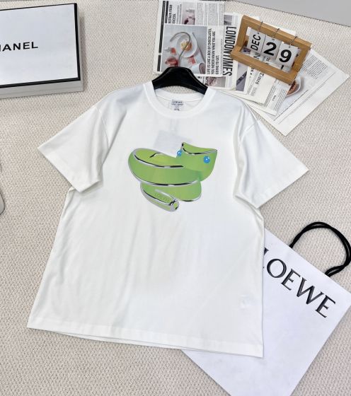 ロエベtシャツバイマＮ級品 プリント ファッション  純綿 トップス 短袖 L611210 ホワイト