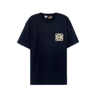 ロエベのtシャツスーパーコピー ロゴ刺繍 ファッション  純綿 トップス 短袖 柔らかい ブラック