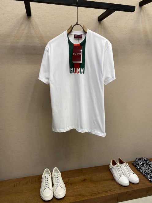 gucci t シャツ アウトレットスーパーコピー プリント トップス 短袖 シンプル 100％綿 ホワイト