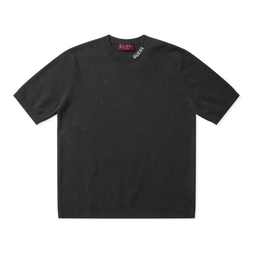 グッチ t シャツＮ級品 トップス 半袖 シンプル ロゴプリント 純綿 ブラック