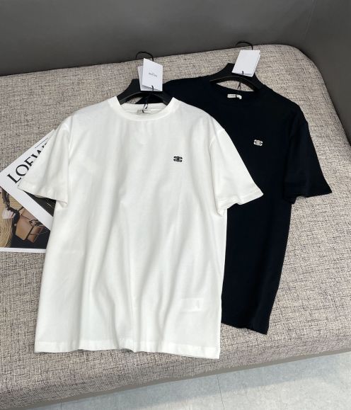 セリーヌtシャツメルカリ偽物 トップス 純綿 シンプル 半袖 ゆったり 2色可選