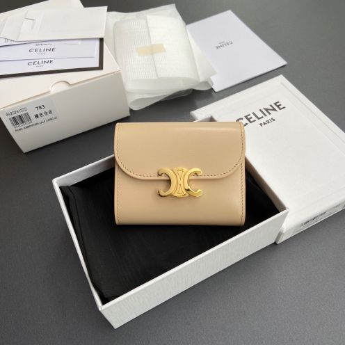 爆買いできる品質保証 celine カード ケースＮ級品 シンプル 本革 優雅 レザー ショット ベージュ色