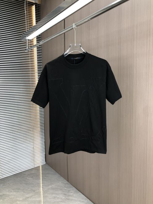 超激得価格 tシャツ ルイヴィトンコピー 柔らかい シンプル 純綿 トップス ゆったり ブラック