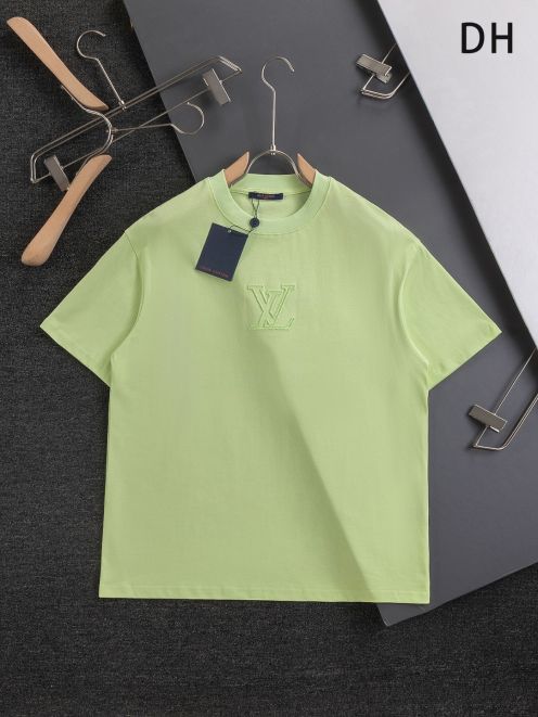 ルイヴィトンtシャツスーパーコピー 純綿 トップス 半袖 プリント ゆったり グリーン
