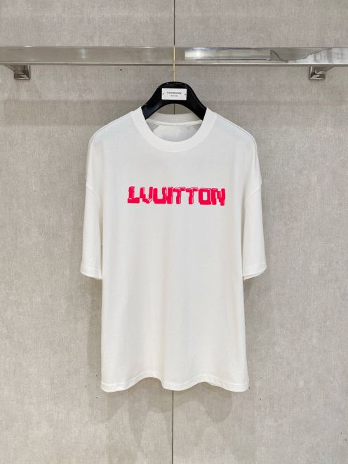 2025年のお買い得品 ルイヴィトンtシャツコーデ偽物 ゆったり 短袖 純綿 トップス ホワイト
