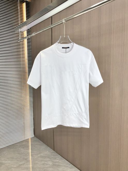 春夏新作 ルイヴィトン tシャツ チェーン偽物 柔らかい シンプル 純綿 トップス ゆったり ホワイト