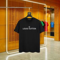 最新の2025年 ヴィトン ミッキー tシャツコピー 柔らかい 短袖 純綿 トップス ゆったり ブラック