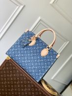 お洒落 ルイヴィトン カバン買取スーパーコピー 優雅 レザー 本革 トート バックバッグ M46871 ブルー
