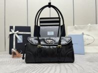 大販売 プラダバッグ お手入れ偽物 ハンドバッグ 本革 レザー 1BD376 ブラック