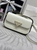 プラダバッグ コメ兵コピー 調整可 斜め掛けバッグ 牛革 レザー 上質 1BD339 ホワイト