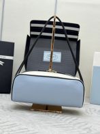 プラダバッグ 大きめ偽物 ハンドバッグ 実用 通勤 シンプル 本革 レザー ブルー
