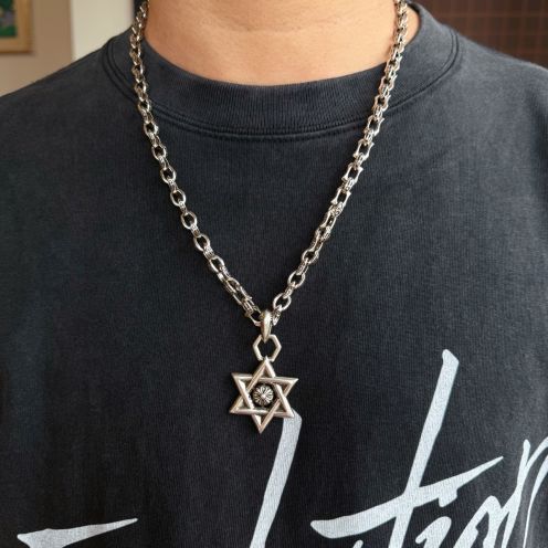 クロムハーツネックレス 買取価格Ｎ級品 ファッション感 六芒星 シンプル 男女兼用 シルバー