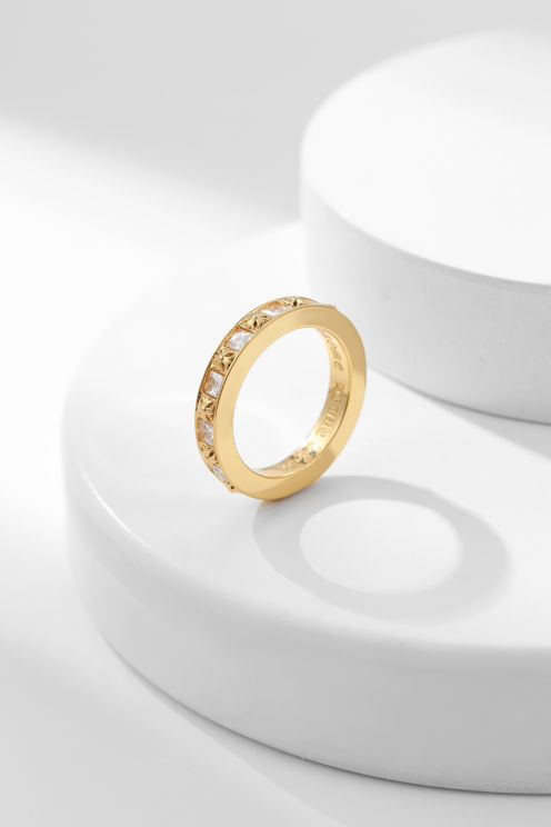 クロムハーツ指輪ゴールドコピー ダイヤ飾り リング 優雅 22ｋゴールド 結婚 シンプル