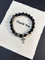 クロムハーツブレスレット値段偽物 天然黒曜石ブレスレット 運気を変える 災除け 仕事運 ブラック