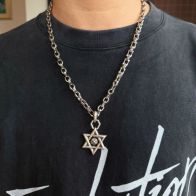 クロムハーツネックレス 買取価格Ｎ級品 ファッション感 六芒星 シンプル 男女兼用 シルバー