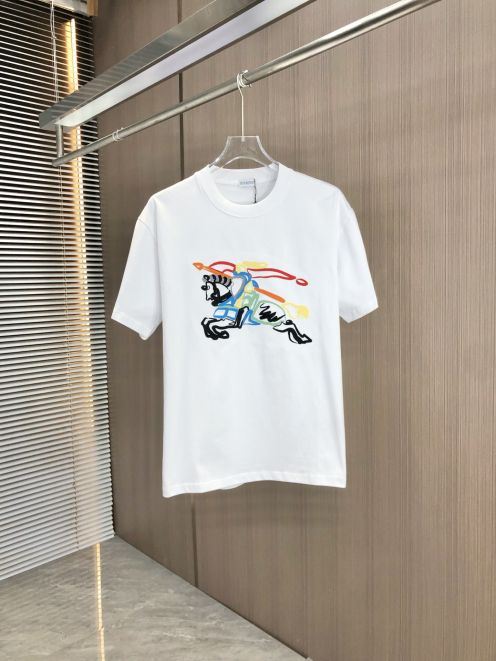高級感溢れる バーバリー t シャツ 値段スーパーコピー 純綿 トップス 短袖 男女兼用 ホワイト