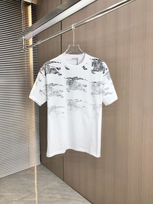 バーバリー t シャツ 楽天コピー シンプル 純綿 触り心地が良い トップス 短袖 プリント ホワイト