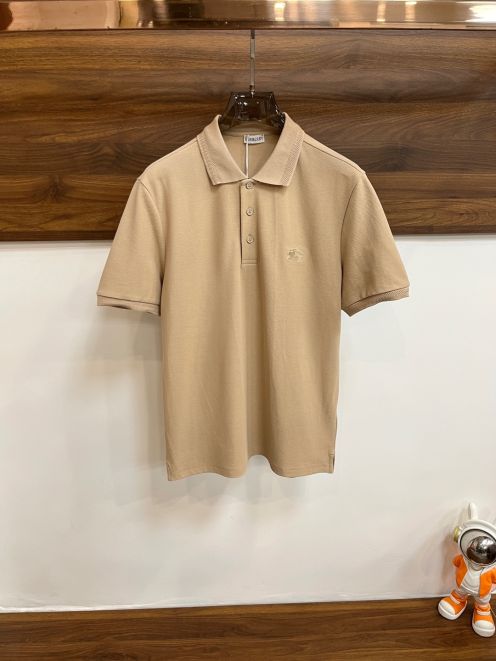 バーバリー シャツ 半袖Ｎ級品 純綿ポロシャツ ゆったり トップス ブラウン