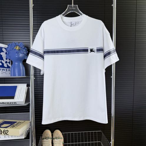 バーバリー シャツ 半袖スーパーコピー シンプル 純綿 ゆったり トップス 短袖 プリント ホワイト