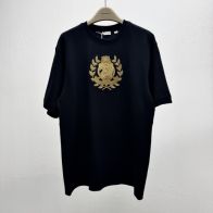 バーバリー テテ t シャツＮ級品 ロゴ刺繍 純綿 ゆったり トップス 短袖 プリント ブラック