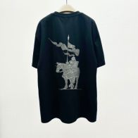 バーバリー ブラック レーベル t シャツ偽物 純綿 ゆったり トップス 短袖 プリント ブラック