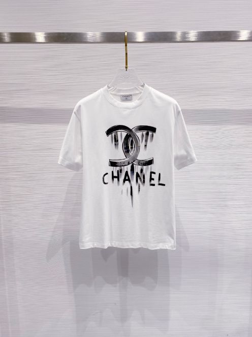 シャネル ティー シャツ レディースコピー ゆったり tシャツ トップス 純綿 ロゴプリント ホワイト