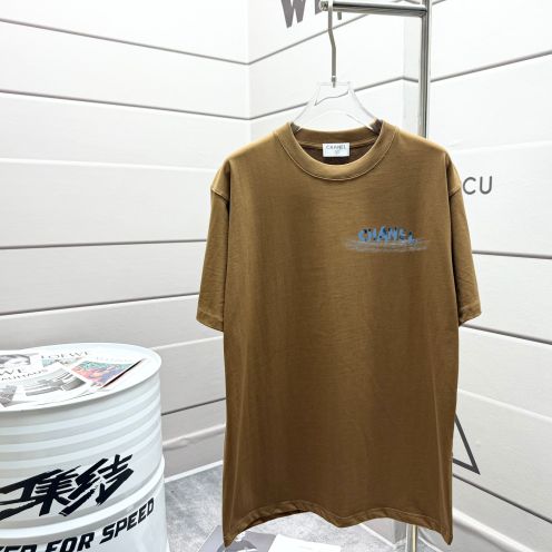 chanel 風 t シャツ偽物 ゆったり トップス 純綿 半袖 カジュアル ブラウン