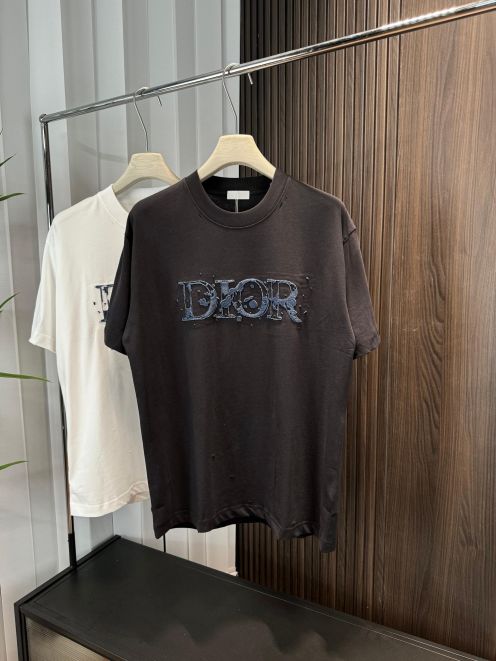 高品質 ディオール tシャツ サイズ感コピートップス 純綿 シンプル 男女兼用 ブラック